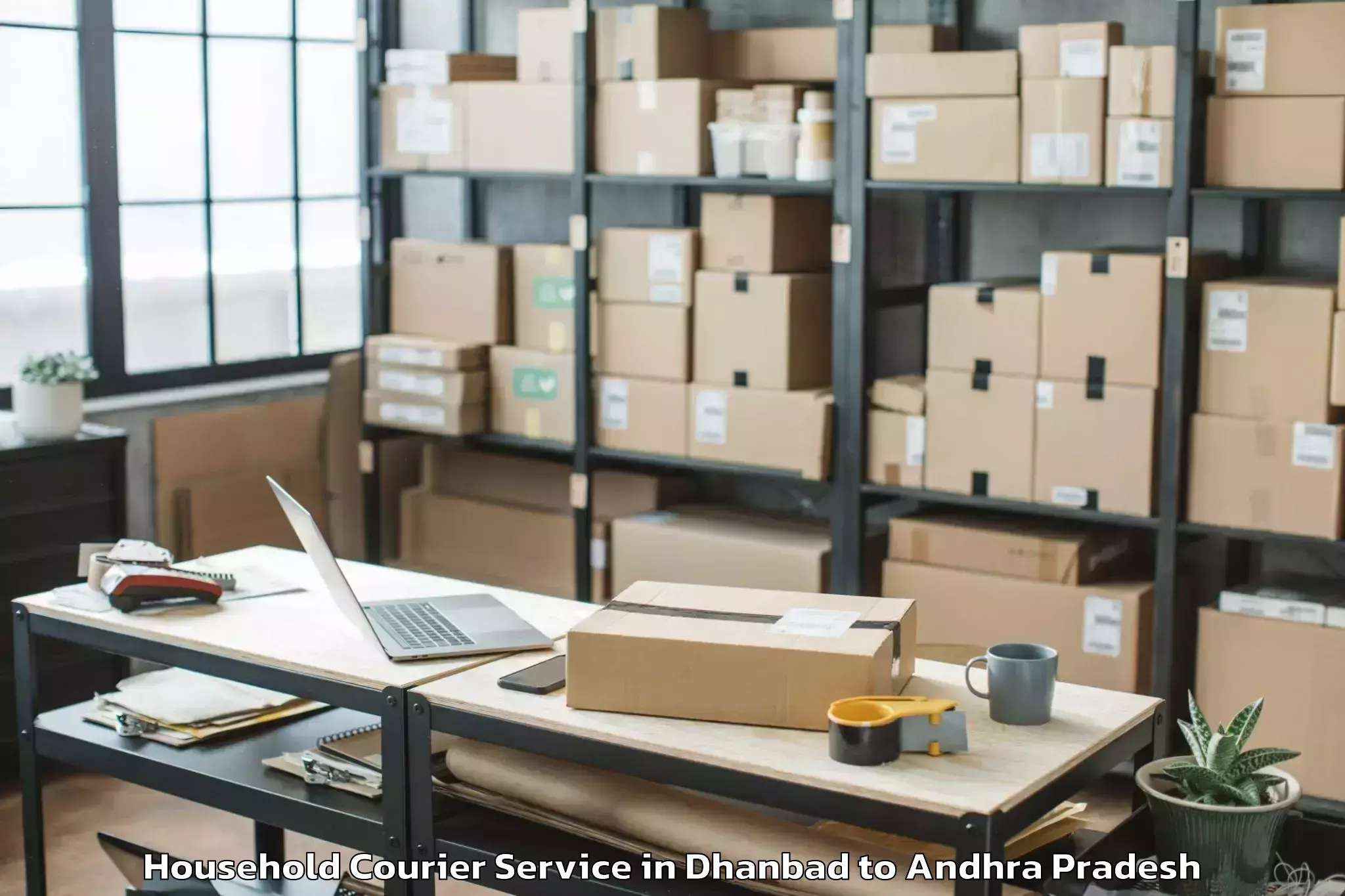 Trusted Dhanbad to Pedda Kadubur Household Courier